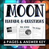 Moon - Reading and Questions (Science and Space History of Moon)
