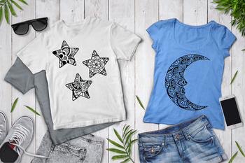 Download Moon Svg Bundle Mandala Mandala Cat And Moon Fairy Moon Svg Moon Stars