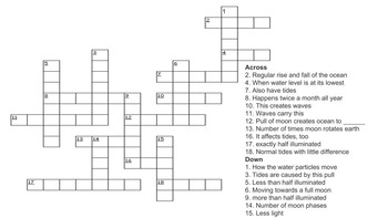 Preview of Moon & Tides Crossword Puzzle