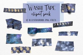 Vintage Torn Paper Washi Tape Cliparts for Scrapbook Paper