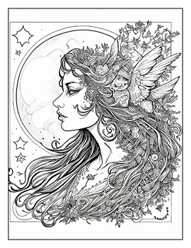 dark fairies coloring pages