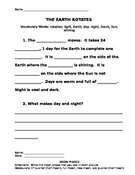 Preview of Moon and Earth Study