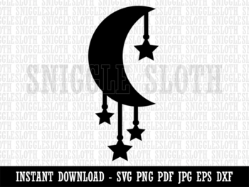 Moon Clipart Black and White Moon PNG Instant (Instant Download