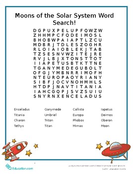 Preview of Moons of the Solar System Word Search!