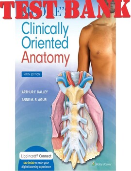 Preview of Moore's Clinically Oriented Anatomy  9th Edition by Arthur and Anne TEST BANK