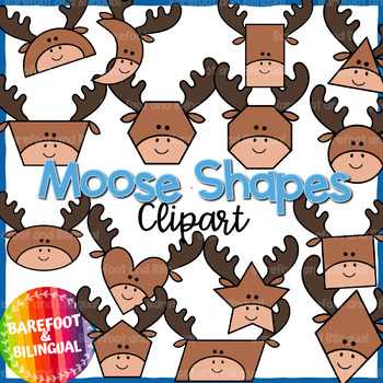 Preview of Moose 2D Shapes Clipart | Arctic Animal Shapes