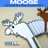 Moose Chopstick Puppet Craft, Mammal, Accordion Puppet (4 pages)