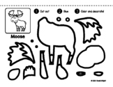 Moose Cut and Paste Fine Motor Activity: Fun Scissor Skill