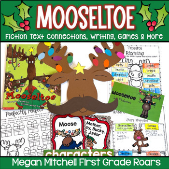 Preview of Mooseltoe Activities Book Companion Reading Comprehension & Craft Holiday