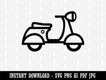 Moped Scooter Motor Clipart Instant Download AI PDF SVG JPG