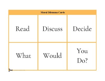 Preview of Moral Dilemma Cards. Role play. Writing. Prompts. Flashcards. Character. ESL.