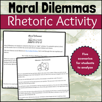 Preview of Moral Dilemmas: Class and Small Group Critical Thinking Activity for ELA