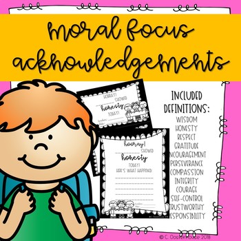 Moral Focus Acknowledgements by Littles Who Lead | TPT
