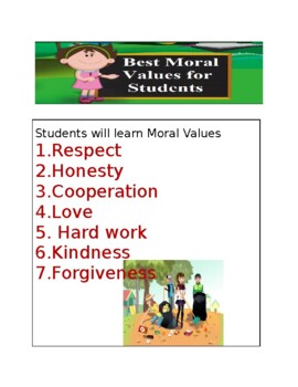 good moral values for children