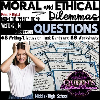 Preview of Moral and Ethical Questions | Morals | Ethics | Reflection Questions