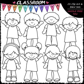 More Casual Kids Clip Art Boys Girls Clip Art By Classroom Doodle Diva