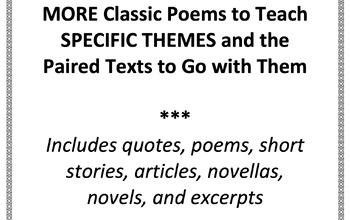 Preview of More Classic Poems to Teach Specific Themes and the Paired Texts to go with Them