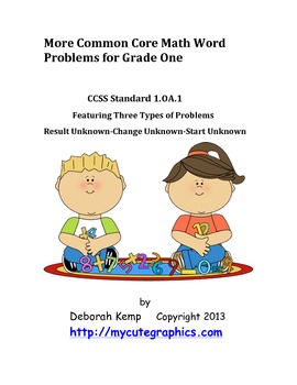 Preview of First Grade Math Word Problems Journal Part 2- Common Core