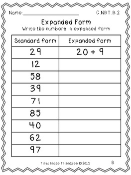 More Common Core to 120 Math Worksheets for First Grade | TPT