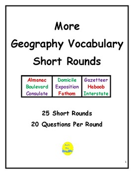 Preview of More Geography Vocabulary Short Rounds