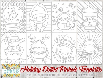 Preview of More Holiday Dotted Pin Hole Art Templates