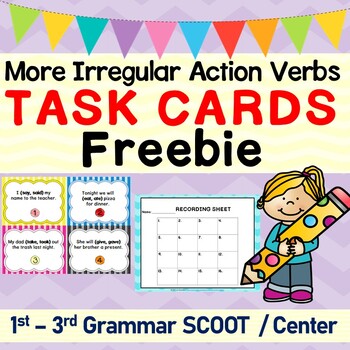 Preview of More Irregular Action Verbs Task Cards/ SCOOT Game/ Center