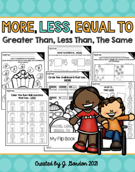 Preview of More, Less, Equal To - Greater Than Less Than The Same - Comparing numbers to 10