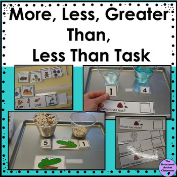 Preview of More, Less, Greater Than, Less Than Quantitative Task for Autism and Special Ed