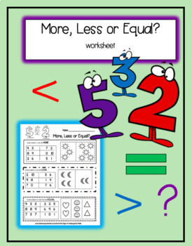 Preview of More, Less or Equal? (Worksheet & Easel Assessment)