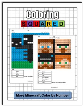 More Minecraft: Color by Number by Coloring Squared | TpT
