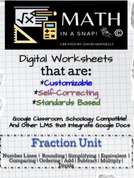 Preview of More Positive Fractions-Comparing Order..Editable Interactive & Instant Feedback