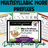 More Prefix Multisyllabic Words/Sentences Roll & Reads - D