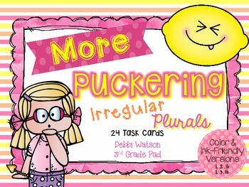 Preview of Irregular Plurals: Color & Ink-Friendly Task Cards