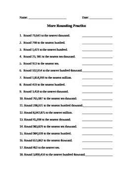 Preview of More Rounding Practice