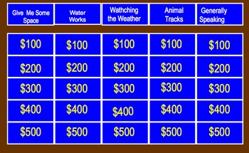 Preview of More Science Jeopardy