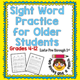 More Sight Word Practice for Older Students – Set 1 – Firs