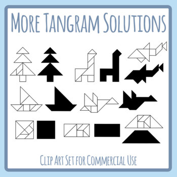 oportunidad soborno cola More Tangram Solutions Templates Clip Art Set for Commercial Use