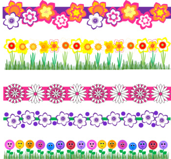 More Than 75 Colorful Borders - Flowers, Stripes, Scallops, and Beads