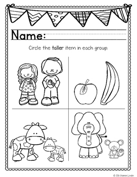 preschool math worksheets big and small by the super teacher tpt
