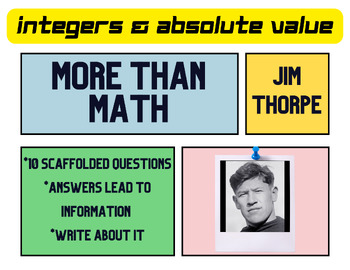 Preview of More Than Math: Jim Thorpe (Integers/Absolute Value)