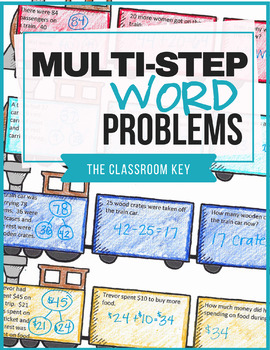 Preview of Multi-Step Word Problems with Problem Types - Printable or Google Classroom