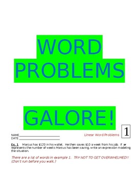 Preview of More WORD PROBLEMS Galore! (Pre-Algebra/Algebra)