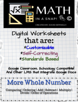 Preview of More Whole Numbers-Comparing Ordering...Editable Interactive & Instant Feedback