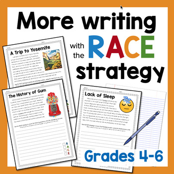Preview of RACE Strategy Writing Prompts and Passages Text Evidence 4th 5th 6th grade