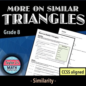 Preview of More on Similar Triangles Worksheet