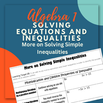 Preview of More on Solving Simple Inequalities Notes Outline