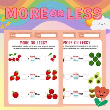 Preview of More or Less ? - Activity and Worksheets