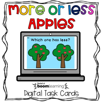 Preview of More or Less Apples Boom Cards