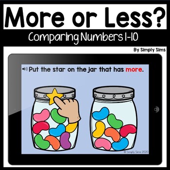 Preview of More or Less | Counting | Comparing Numbers 1-10 | Boom Cards | Math | Fall