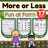 More or Less Fun at Farm Theme Math Signs Comparing Sets a